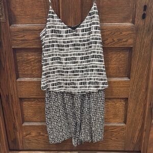 Black and White Striped Sleeveless Dress